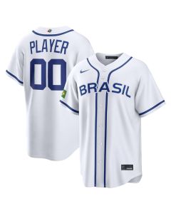 Youth Brazil Baseball Custom White 2026 World Baseball Classic Home Jersey (White)