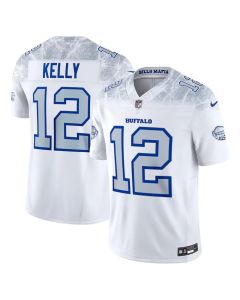 Youth Buffalo Bills #12 Jim Kelly White Rivalries Collection F.U.S.E. Vapor Limited Stitched Jersey (White)