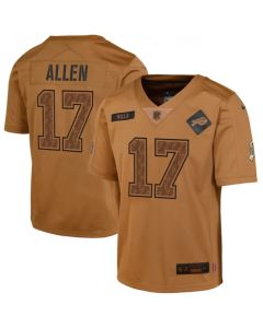 Youth Buffalo Bills #17 Josh Allen 2023 Brown Salute To Service Limited Stitched Football Jersey