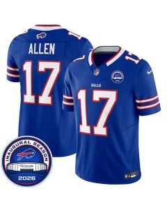 Youth Buffalo Bills #17 Josh Allen Blue 2026 Inaugural Season at Highmark Stadium Vapor F.U.S.E. Limited Jersey