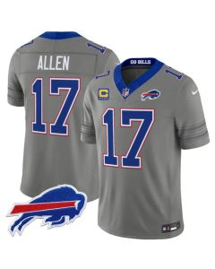 Youth Buffalo Bills #17 Josh Allen Gray 2026 Nickel City With 4-Star C Patch Vapor F.U.S.E. Limited Jersey (Gray)