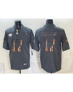 Youth Buffalo Bills #17 Josh Allen Grey USA Flag Vapor Limited Jersey (Style 2)