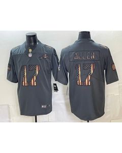 Youth Buffalo Bills #17 Josh Allen Grey USA Flag Vapor Limited Jersey (Style 8)