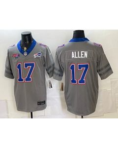 Youth Buffalo Bills #17 Josh Allen Nike Gray Vapor F.U.S.E. Limited Jersey (Style 2)