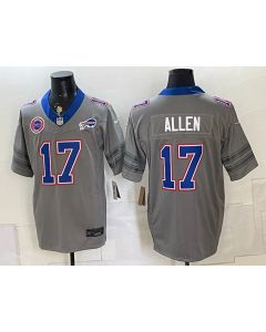 Youth Buffalo Bills #17 Josh Allen Nike Gray Vapor F.U.S.E. Limited Jersey (Style 7)