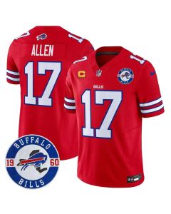 Youth Buffalo Bills #17 Josh Allen Red Est. 1960 Patch Vapor F.U.S.E. Limited Jersey (Red)