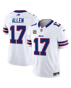 Youth Buffalo Bills #17 Josh Allen White 2026 With 4-Star C Patch Vapor F.U.S.E. Untouchable Limited Jersey