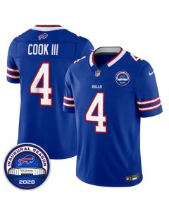Youth Buffalo Bills #4 James Cook III Blue 2026 Inaugural Season at Highmark Stadium Vapor F.U.S.E. Limited Jersey (Blue)