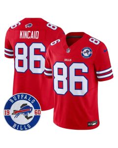 Youth Buffalo Bills #86 Dalton Kincaid Red Est. 1960 Patch Vapor F.U.S.E. Limited Jersey (Red)