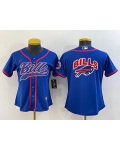 Youth Buffalo Bills Royal Team Big Logo With Patch Cool Base Stitched Baseball Jersey