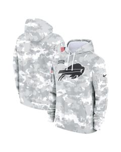 Youth Buffalo Bills White/Gray 2024 Salute To Service Pullover Hoodie (White Gray)