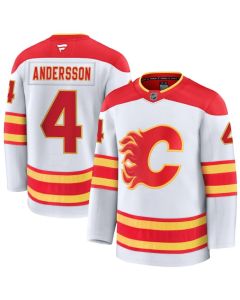 Youth Calgary Flames #4 Rasmus Andersson White Away Jersey