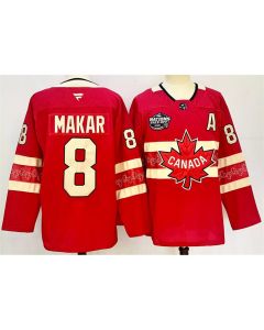 Youth Canada #8 Cale Makar Red 2025 4 Nations Face-Off Premium Stitched Jersey