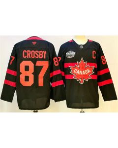 Youth Canada #87 Sidney Crosby Black 2025 4 Nations Face-Off Premium With C Patch Stitched Jersey