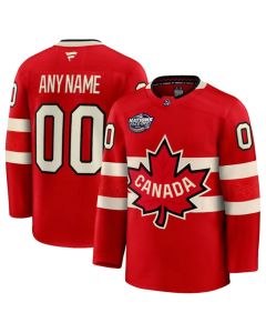 Youth Canada Active Player Custom Red 2025 4 Nations Face-Off Premium Stitched Jersey