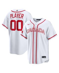Youth Canada Baseball Custom White 2026 World Baseball Classic Home Jersey (White)