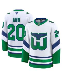 Youth Carolina Hurricanes #20 Sebastian Aho White 2024-25 Throwback Stitched Hockey Jersey