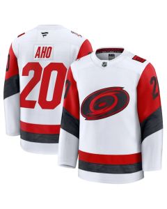 Youth Carolina Hurricanes #20 Sebastian Aho White 2025 Away Stitched Hockey Jersey