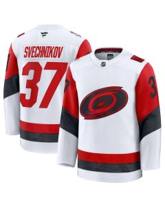 Youth Carolina Hurricanes #37 Andrei Svechnikov White 2025 Away Stitched Hockey Jersey