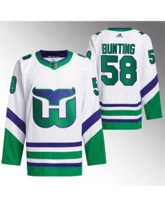 Youth Carolina Hurricanes #58 Michael Bunting White Stitched Jersey