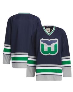 Youth Carolina Hurricanes Custom Navy Hartford Whalers Stitched Jersey