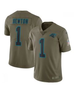 Youth Carolina Panthers #1 Cam Newton Olive Salute To Service Limited Stitched NFL Jersey