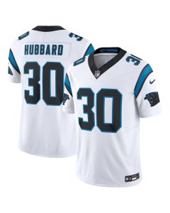 Youth Carolina Panthers #30 Chuba Hubbard Nike White Vapor F.U.S.E. Limited Jersey (White)