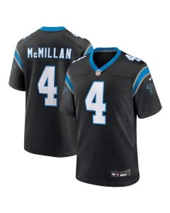 Youth Carolina Panthers #4 Tetairoa McMillan Black 2025 NFL Draft First Round Pick Game Jersey