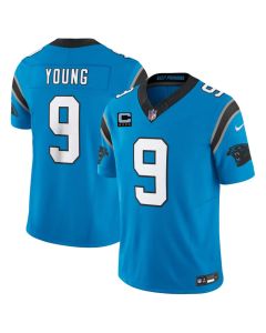Youth Carolina Panthers #9 Bryce Young Blue 2026 4-Star C Patch Vapor F.U.S.E. Limited Jersey