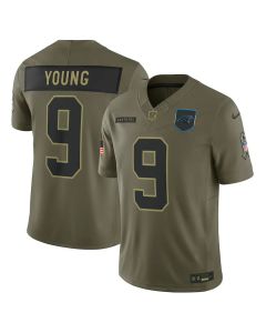 Youth Carolina Panthers #9 Bryce Young Olive 2025 Salute to Service Limited Jersey (Olive)