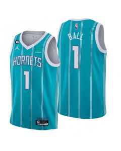 Youth Charlotte Hornets 2022-23 Teal Icon Edition No.6 Patch Stitched Basketball Jersey