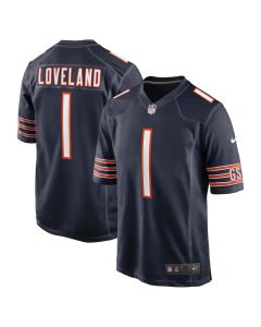 Youth Chicago Bears #1 Colston Loveland Navy 2025 NFL Draft First Round Pick Game Jersey (Navy)