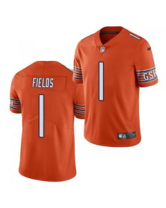 Youth Chicago Bears #1 Justin Fields Orange 2021 NFL Draft Vapor Untouchable Limited Stitched Jersey