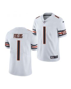 Youth Chicago Bears #1 Justin Fields White 2021 NFL Draft Vapor Untouchable Limited Stitched Jersey