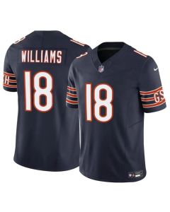 Youth Chicago Bears #18 Caleb Williams Navy 2024 Draft F.U.S.E Vapor Stitched Football Jersey