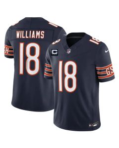 Youth Chicago Bears #18 Caleb Williams Navy 2026 With 3-star C Patch Vapor F.U.S.E. Untouchable Limited Jersey
