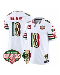 Youth Chicago Bears #18 Caleb Williams White 2025 NFC North Champions Vapor F.U.S.E. Limited Jersey (White)
