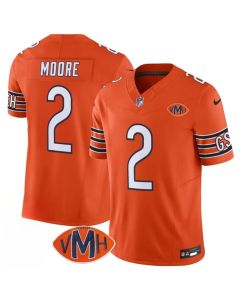 Youth Chicago Bears #2 D.J. Moore Orange 2025 F.U.S.E. With VMH Patch Vapor Untouchable Limited Stitched Football Jersey