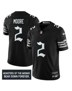Youth Chicago Bears #2 DJ Moore Black 'Gothic Monsters Edition' Vapor F.U.S.E. Limited Jersey