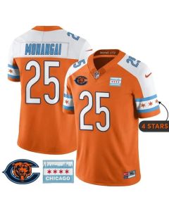 Youth Chicago Bears #25 Kyle Monangai Orange Alternate City Edition With Chicago Flag Vapor F.U.S.E. Untouchable Limited Jersey