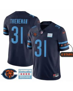 Youth Chicago Bears #31 Dillon Thieneman Navy City Edition With Chicago Flag Vapor F.U.S.E. Untouchable Limited Jersey (Navy)