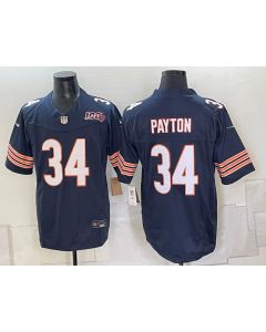 Youth Chicago Bears #34 Walter Payton Black With Patch Vapor F.U.S.E. Limited Jersey (Black)