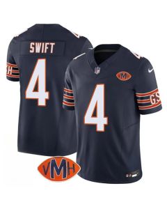 Youth Chicago Bears #4 D'Andre Swift Navy 2025 F.U.S.E. With VMH Patch Vapor Untouchable Limited Stitched Football Jersey