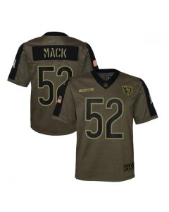 Youth Chicago Bears #52 Khalil Mack 2021 Olive Salute To Service Limited Stitched Jersey