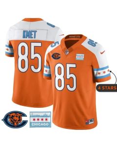 Youth Chicago Bears #85 Cole Kmet Orange Alternate City Edition With Chicago Flag Vapor F.U.S.E. Untouchable Limited Jersey
