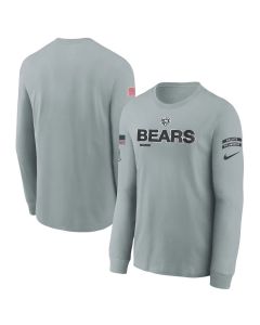 Youth Chicago Bears Gray 2024 Salute To Service Long Sleeve T-Shirt (Gray)