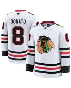 Youth Chicago Blackhawks #8 Ryan Donato White Away Jersey