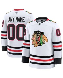 Youth Chicago Blackhawks White Away Custom Jersey