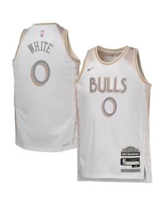 Youth Chicago Bulls #0 Coby White White 2024/25 Swingman City Edition Player Jersey