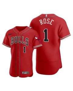 Youth Chicago Bulls #1 Derrick Rose Red Cool Base Stitched Baseball Jersey